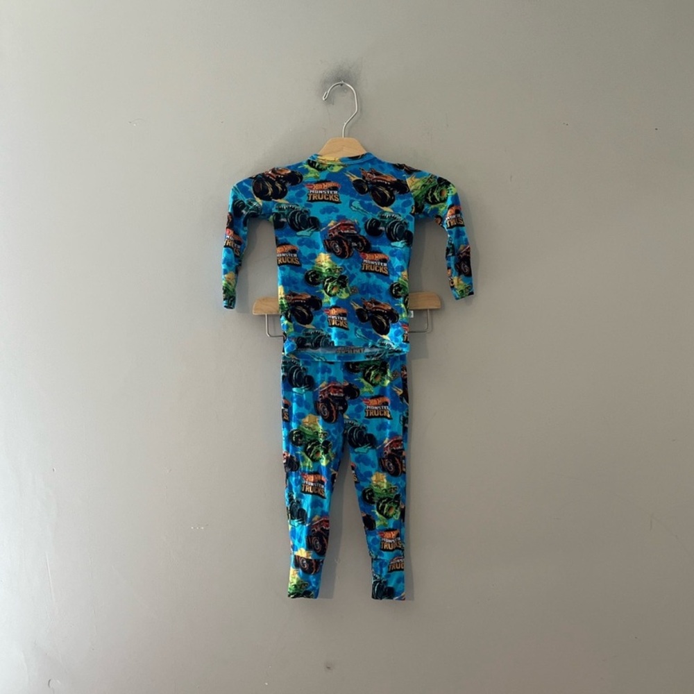 Posh Peanut Hot Wheels Monster Trucks Bamboo Set- Long Sleeve 12-18 months